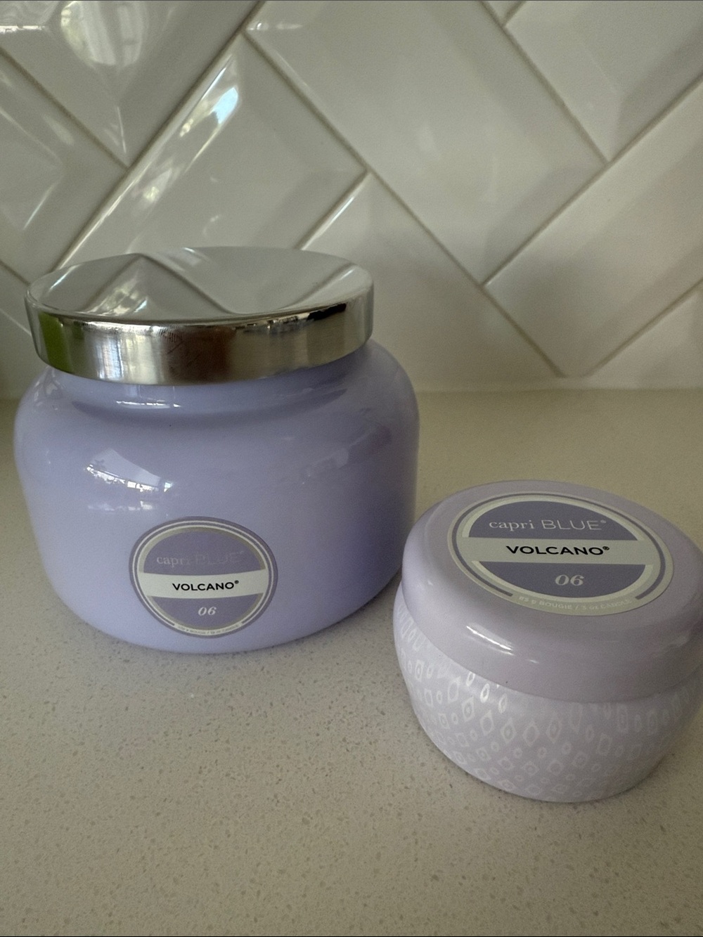 Capri Blue Volcano Lavender Candle Set 19 Oz + 3 Oz NEW